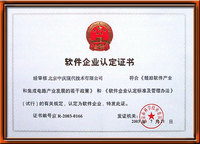软件企业登记证书