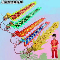  2m 儿童广场健身龙甩龙彩带龙空竹龙舞狮舞龙甩杆龙抖龙飘带运动带灯