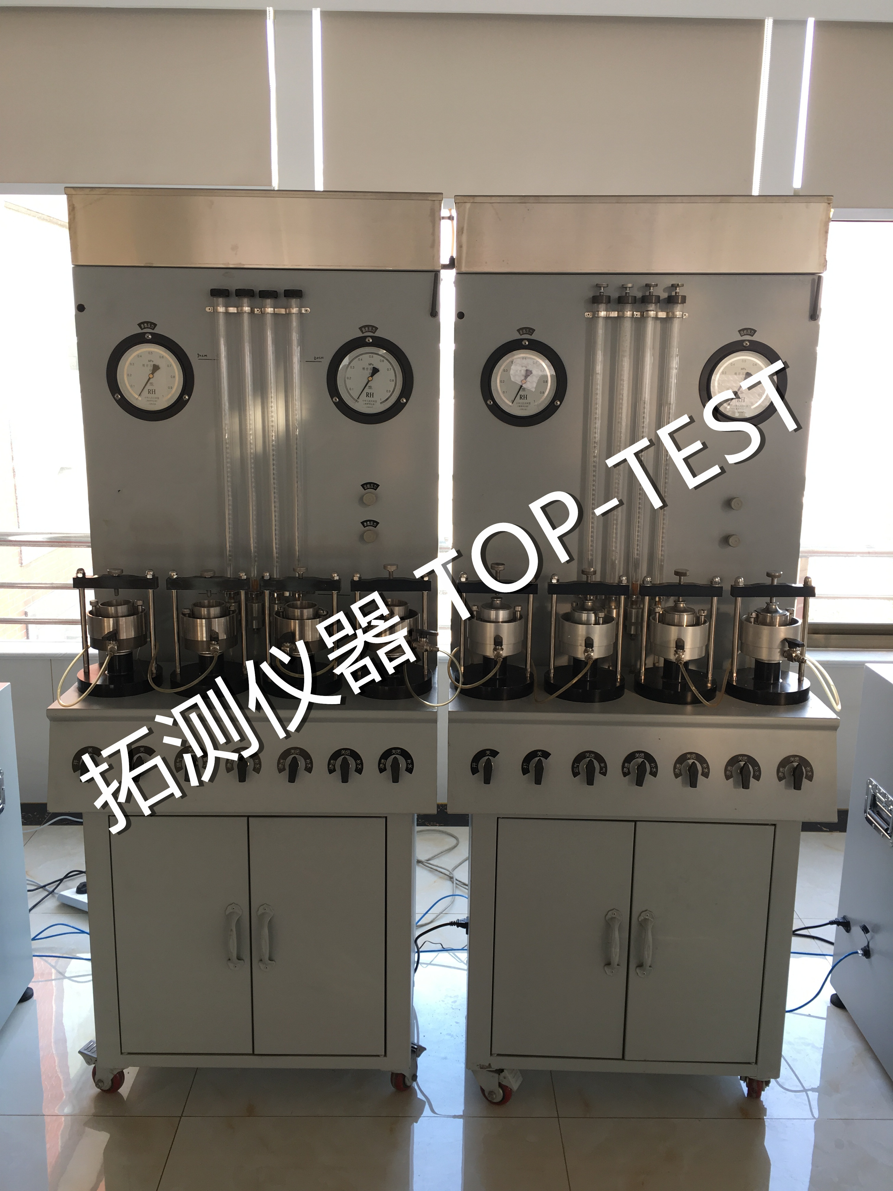 变水头自动渗压试验仪  【多图】【拓测仪器  TOP-TEST】双联渗压仪  四联渗压仪