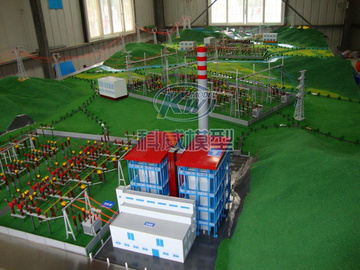 長沙科威模型制造220KV-110KV-35KV變電站模擬裝置、220KV有載調壓電力變壓器仿真模型、電力輸變電系統工藝流程實訓沙盤KWDL-SX9米X2米