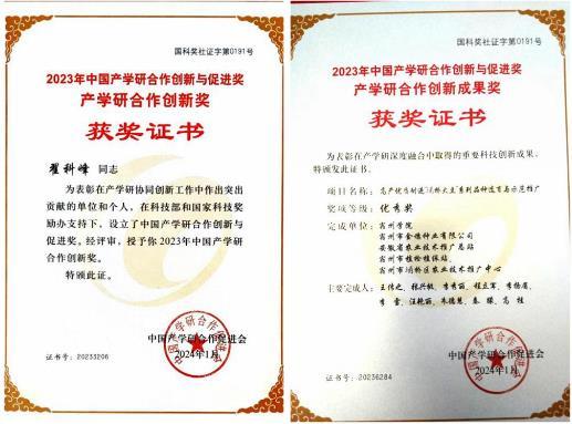 宿州學院兩項科研成果獲得中國產學研合作創新與促進獎